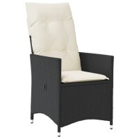 vidaXL 3-tlg. Bistro-Set mit Kissen Schwarz Poly Rattan