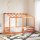 vidaXL Kinderbett mit Dach Wachsbraun 90x200 cm Massivholz Kiefer