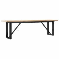 vidaXL Couchtisch O-Gestell 160x40x45,5 cm Massivholz Kiefer Gusseisen