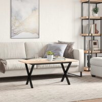 vidaXL Couchtisch X-Gestell 90x40x45cm Massivholz Kiefer und Gusseisen