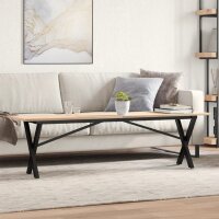 vidaXL Couchtisch X-Gestell 160x40x45 cm Massivholz Kiefer &amp; Gusseisen