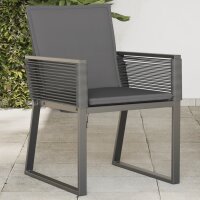 vidaXL Gartenst&uuml;hle mit Kissen 4 Stk. Schwarz Poly Rattan