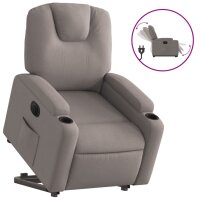 vidaXL Relaxsessel mit Aufstehhilfe Elektrisch Taupe Stoff