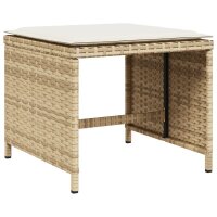 vidaXL 9-tlg. Garten-Essgruppe mit Kissen Beige Poly Rattan