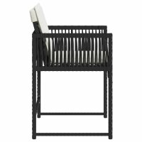 vidaXL Gartenst&uuml;hle mit Kissen 4 Stk. Schwarz Poly Rattan