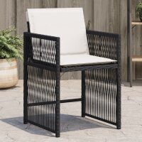 vidaXL Gartenst&uuml;hle mit Kissen 4 Stk. Schwarz Poly Rattan