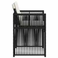 vidaXL Gartenst&uuml;hle mit Kissen 4 Stk. Schwarz Poly Rattan