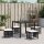 vidaXL Gartenhocker mit Kissen 4 Stk. Schwarz 41x41x36 cm Poly Rattan