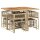 vidaXL 9-tlg. Garten-Essgruppe mit Kissen Beige Poly Rattan