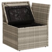 vidaXL Garten-Ecksofa mit Kissen Hellgrau Poly Rattan