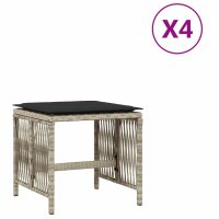 vidaXL Gartenhocker mit Kissen 4 Stk. Hellgrau 41x41x36...