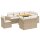 vidaXL 9-tlg. Garten-Sofagarnitur mit Kissen Beige Poly Rattan