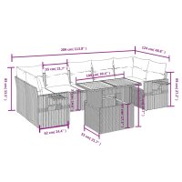 vidaXL 8-tlg. Garten-Sofagarnitur mit Kissen Beige Poly Rattan