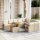 vidaXL 10-tlg. Garten-Sofagarnitur mit Kissen Beige Poly Rattan