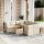 vidaXL 9-tlg. Garten-Sofagarnitur mit Kissen Beige Poly Rattan