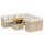 vidaXL 9-tlg. Garten-Sofagarnitur mit Kissen Beige Poly Rattan