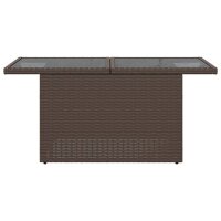 vidaXL Gartentisch mit Glasplatte Braun 100x55x73 cm Poly Rattan