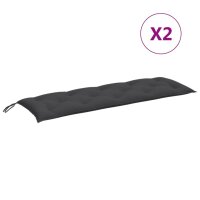 vidaXL Gartenbank-Auflagen 2 Stk. Melange Anthrazit 150x50x7 cm Stoff