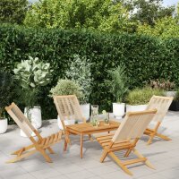 vidaXL Gartenst&uuml;hle 4 Stk. Klappbar Beige Massivholz Akazie