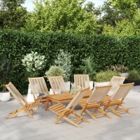 vidaXL Gartenst&uuml;hle 8 Stk. Klappbar Beige Massivholz Akazie