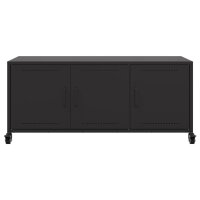 vidaXL TV-Schrank Schwarz 100,5x39x43,5 cm Kaltgewalzter Stahl