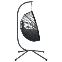 vidaXL H&auml;ngesessel Ei-Design mit St&auml;nder Anthrazit Rattan und Stahl