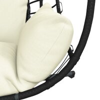 vidaXL H&auml;ngesessel Ei-Design mit St&auml;nder Beige Rattan und Stahl