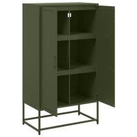 vidaXL Highboard Olivgr&uuml;n 68,5x38,5x123,5 cm Stahl