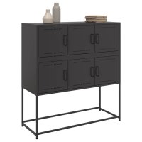 vidaXL Sideboard Schwarz 100,5x39x107 cm Kaltgewalzter Stahl