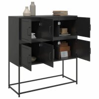 vidaXL Sideboard Schwarz 100,5x39x107 cm Kaltgewalzter Stahl