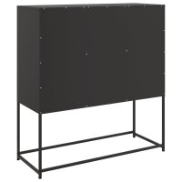 vidaXL Sideboard Schwarz 100,5x39x107 cm Kaltgewalzter Stahl