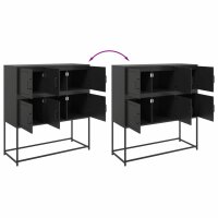 vidaXL Sideboard Schwarz 100,5x39x107 cm Kaltgewalzter Stahl