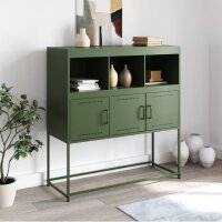 vidaXL Sideboard Olivgr&uuml;n 100,5x39x107 cm Kaltgewalzter Stahl