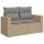 vidaXL 6-tlg. Garten-Sofagarnitur mit Kissen Beige Poly Rattan