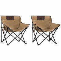 vidaXL Campingst&uuml;hle 2 Stk. mit Tasche Klappbar Braun