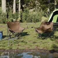 vidaXL Campingst&uuml;hle 2 Stk. mit Tasche Klappbar Braun