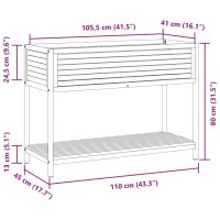 vidaXL Pflanzk&uuml;bel mit Ablage 110x45x80 cm Massivholz Akazie und Stahl