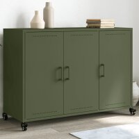 vidaXL Sideboard Olivgr&uuml;n 100,5x39x72 cm Kaltgewalzter Stahl