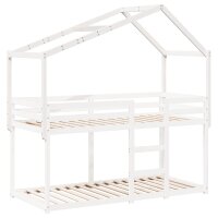 vidaXL Dach f&uuml;r Kinderbett Wei&szlig; 213x95,5x144,5 cm Massivholz Kiefer