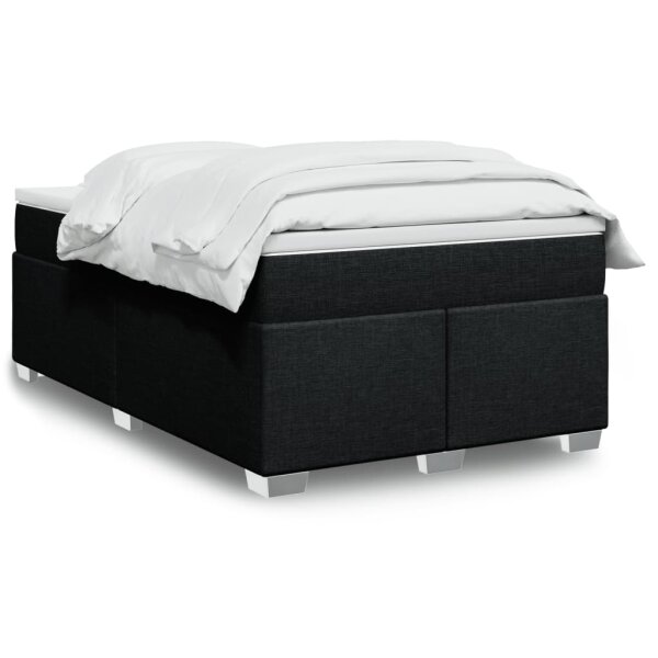 vidaXL Boxspringbett mit Matratze Schwarz 120x190 cm Stoff