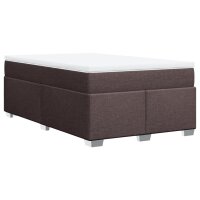 vidaXL Boxspringbett mit Matratze Dunkelbraun 120x200 cm Stoff