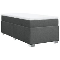 vidaXL Boxspringbett mit Matratze Dunkelgrau 90x190 cm Stoff