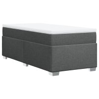 vidaXL Boxspringbett mit Matratze Dunkelgrau 90x190 cm Stoff