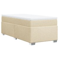 vidaXL Boxspringbett mit Matratze Creme 90x200 cm Stoff