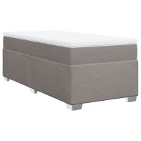 vidaXL Boxspringbett mit Matratze Taupe 100x200 cm Stoff