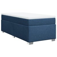 vidaXL Boxspringbett mit Matratze Blau 80x200 cm Stoff