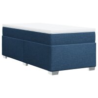 vidaXL Boxspringbett mit Matratze Blau 80x200 cm Stoff