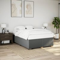 vidaXL Boxspringbett mit Matratze Dunkelgrau 160x200 cm Stoff