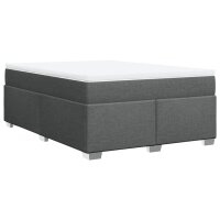 vidaXL Boxspringbett mit Matratze Dunkelgrau 160x200 cm Stoff