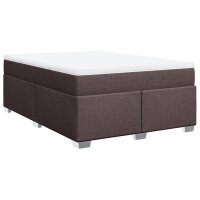 vidaXL Boxspringbett mit Matratze Dunkelbraun 160x200 cm Stoff